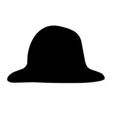 Hand drawn cap hats Silhouette 
