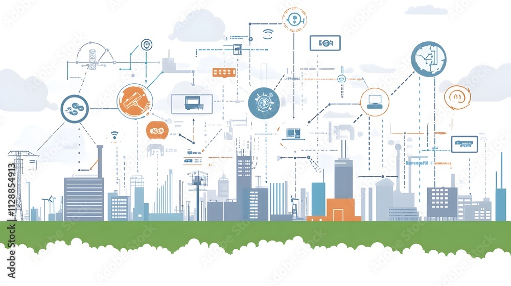 Poster an infographic illustrating the importance of interoperability in iot devices, showcasing various sy