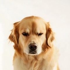 Isolated Angry Aggressive Golden Retriever Dog Pet Barking
