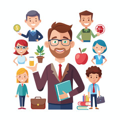 Teacher elements illustration