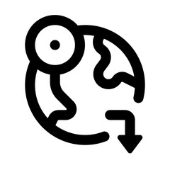 Global Crisis Simple Line Icon. Single icon, line vector icon