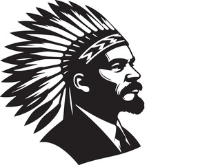 Vector silhouette of a Feathered Headdress vector