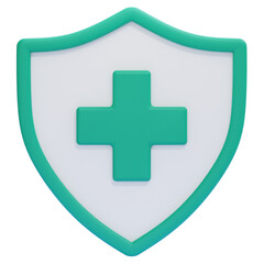 Obraz premium PNG 3D medical shield icon isolated on a white background 