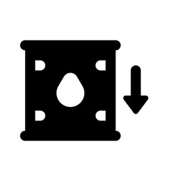 Oil Price Fall Simple Glyph Icon. Single icon, glyph vector icon