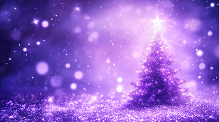 Delicate purple glitter texture illuminating a festive Christmas atmosphere with space for messages