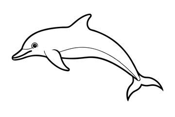 Dolphin Silhouette Icon on Clean White Background