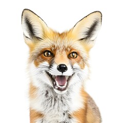 Fototapeta premium Happy Smiling isolated Playful Furry Fox Wildlife Animal