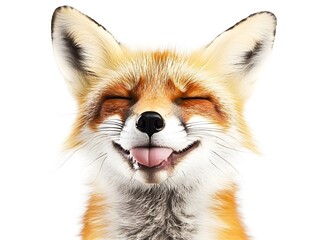 Happy Lucky Smiling isolated Playful Fox Wilderness Animal