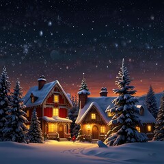 Naklejka premium Christmas in the city