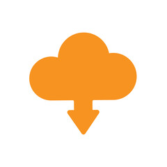 cloud computing. Download icon. data system storage service concept. Solid design style. vector template design