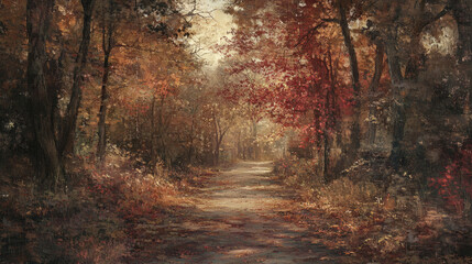 Obraz premium Autumn’s Golden Path