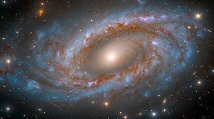 Fototapeta premium A Vibrant Spiral Galaxy with Stars and Nebulas in Deep Space