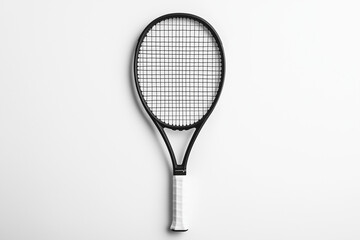 Modern Tennis Racket on a Minimalist Background