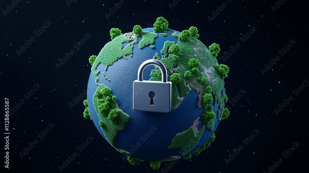Poster designed as an earth with glowing interconnected lines representing internet connections, together w