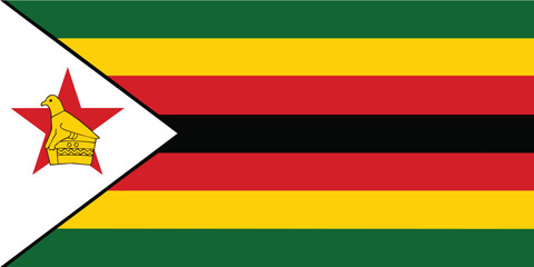 Zimbabwe shiny realistic 3d background national waving flag