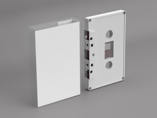 Minimal Cassette and Sleeve Mockup 3D Render