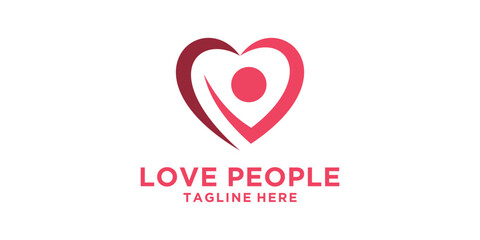 logo design love and people,health,care,hearth,symbol,icon,idea,creative