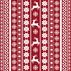 Seamless Scandinavian pattern for Christmas and New Year for winter hat, ugly sweater, jumper, paper or other designs.