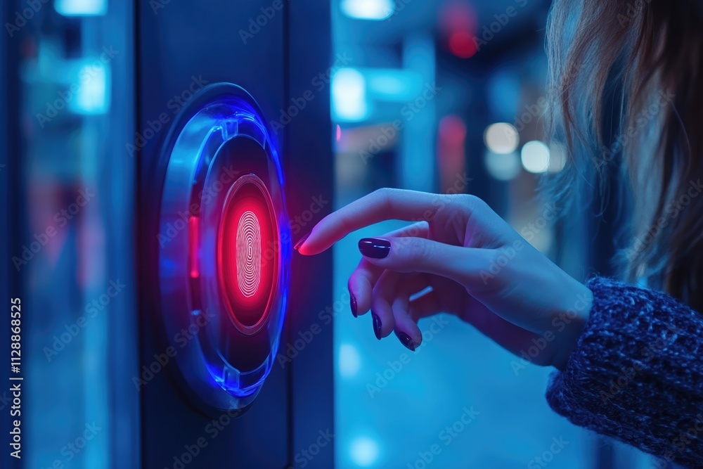 Poster cutting-edge technology enables secure access through fingerprint scanning