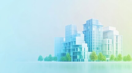 Fototapeta premium Innovative architectural blueprint of a gradient city building urban environment aerial viewpoint concept