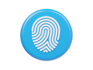 Finger print icon 3d render