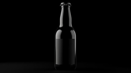 Black Beer Bottle Mockup