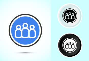 Teamwork Icon Design Illustration, Cooperation Icon For Apps and Websites