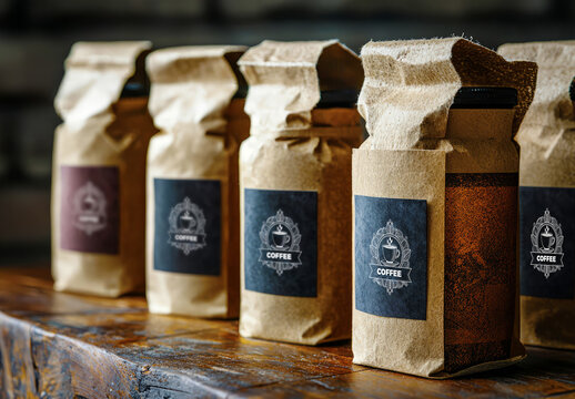 Coffee Bags Packaging Mockup Template