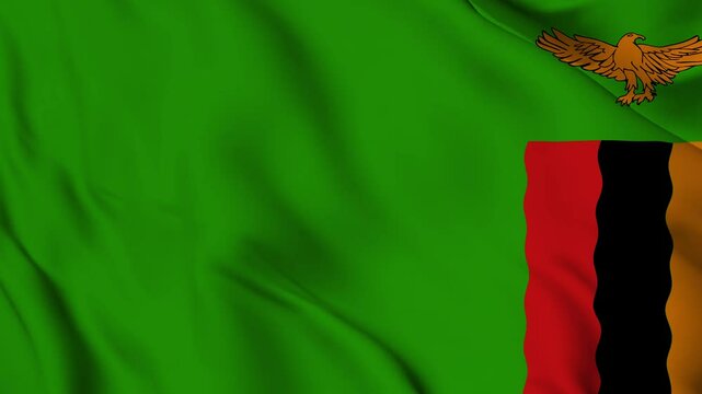 Zambia shiny realistic 3d background national waving flag