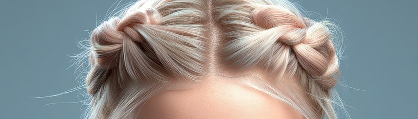 Naklejka premium A detailed rendering of braided hair styled into a crown