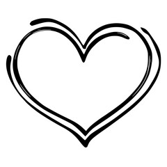 Hand-drawn doodle of a heart in a simple, flat style, vector SVG