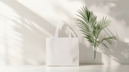 White Tote Bag Mockup Minimalist