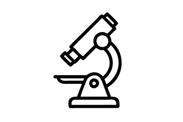 Microscope Silhouette Icon on White Background - Scientific Symbol