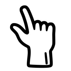 Obraz premium A hand-drawn doodle of a pointing hand simple flat style vector SVG