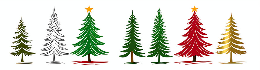 Obraz premium christmas trees collection