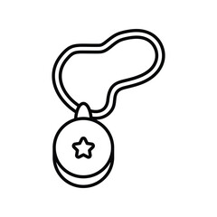 Obraz premium Gold Medal line icon with white background vector stock illustration