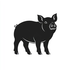 Fototapeta premium Silhouette of a pig standing.
