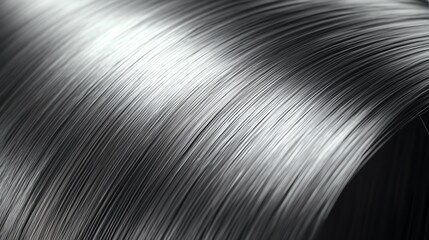 Closeup of sleek, shiny hair strands reflecting light vividly