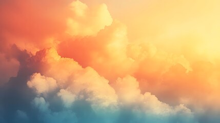 Fototapeta premium Golden Hues and Soft Cloudscape at Sunset