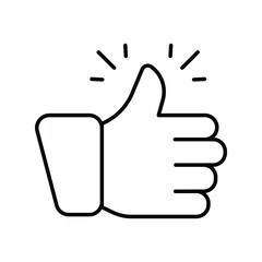 Thumbs line icon with white background vector stock illustration