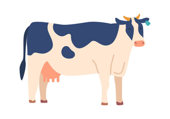 Chipped cow domestic animal vector illustration