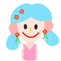 cute cartoon girl, colorful