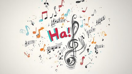 Obraz premium Musical Notes of Laughter for Belly Laugh Day