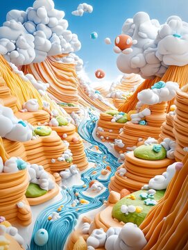 Whimsical Candy Land River Valley.