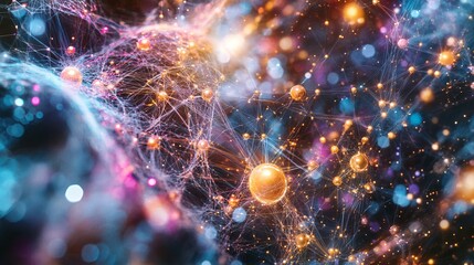 Fototapeta premium Technology advancements in data science harness the power of big data, employing artificial intelligence and deep learning algorithms. Generative neural networks