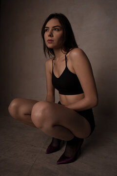 young woman studio portrait not retouched clean makeup