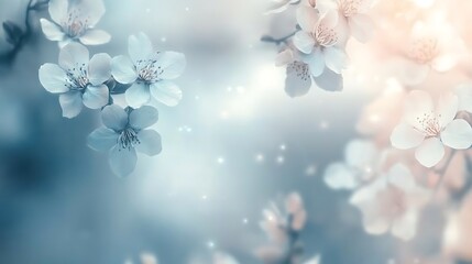 Delicate White Blossoms Softly Bloom In Spring