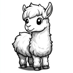 Adorable cartoon alpaca illustration. (2)