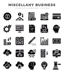 Miscellany Business icons set for website and mobile site and apps.