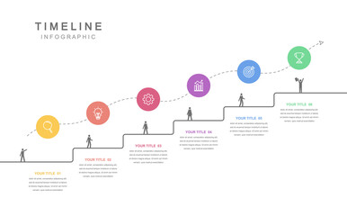 Business road map timeline infographic concept. with icons and 6 options, Corporate milestones graphic elements. workflow layout, diagram, report, web design. Creative, vector